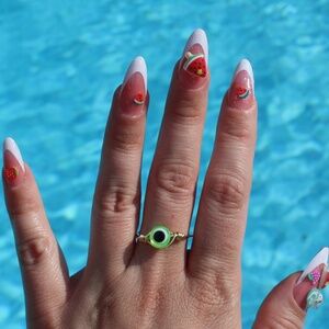 Lime Green Evil Eye Ring | Adjustable Rings | Lime Green | Evil Eye